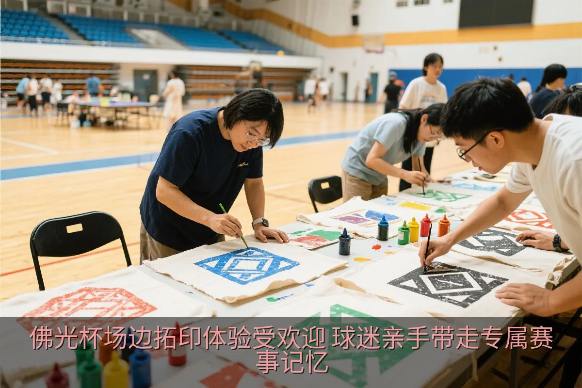 观众在赛事手作区将图案拓印到再生布料上