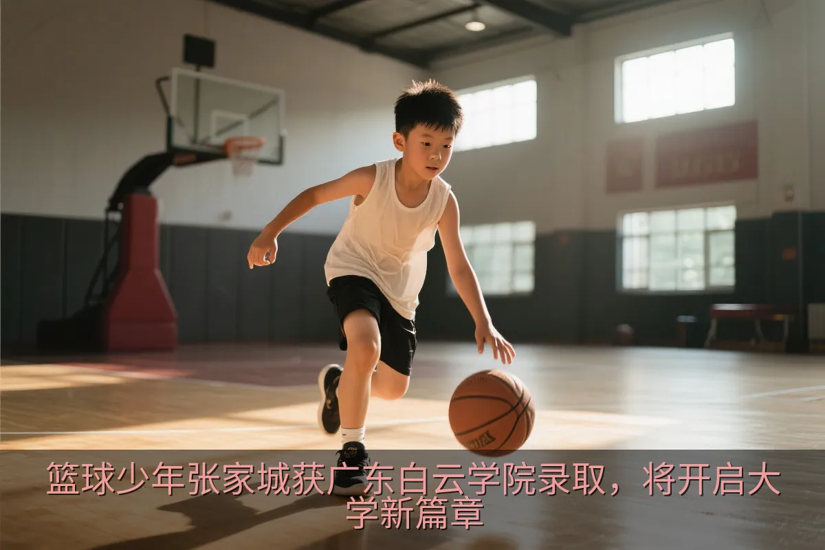 张家城在篮球场上训练
